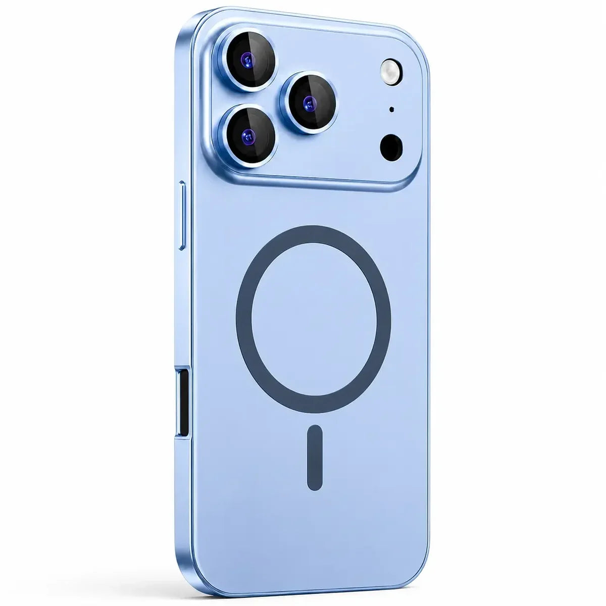 Forro metálico para iPhone con protección para la cámara
