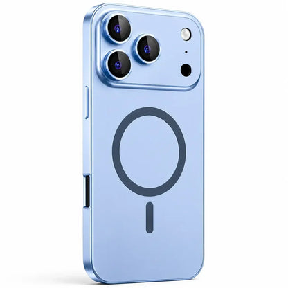Forro metálico para iPhone con protección para la cámara