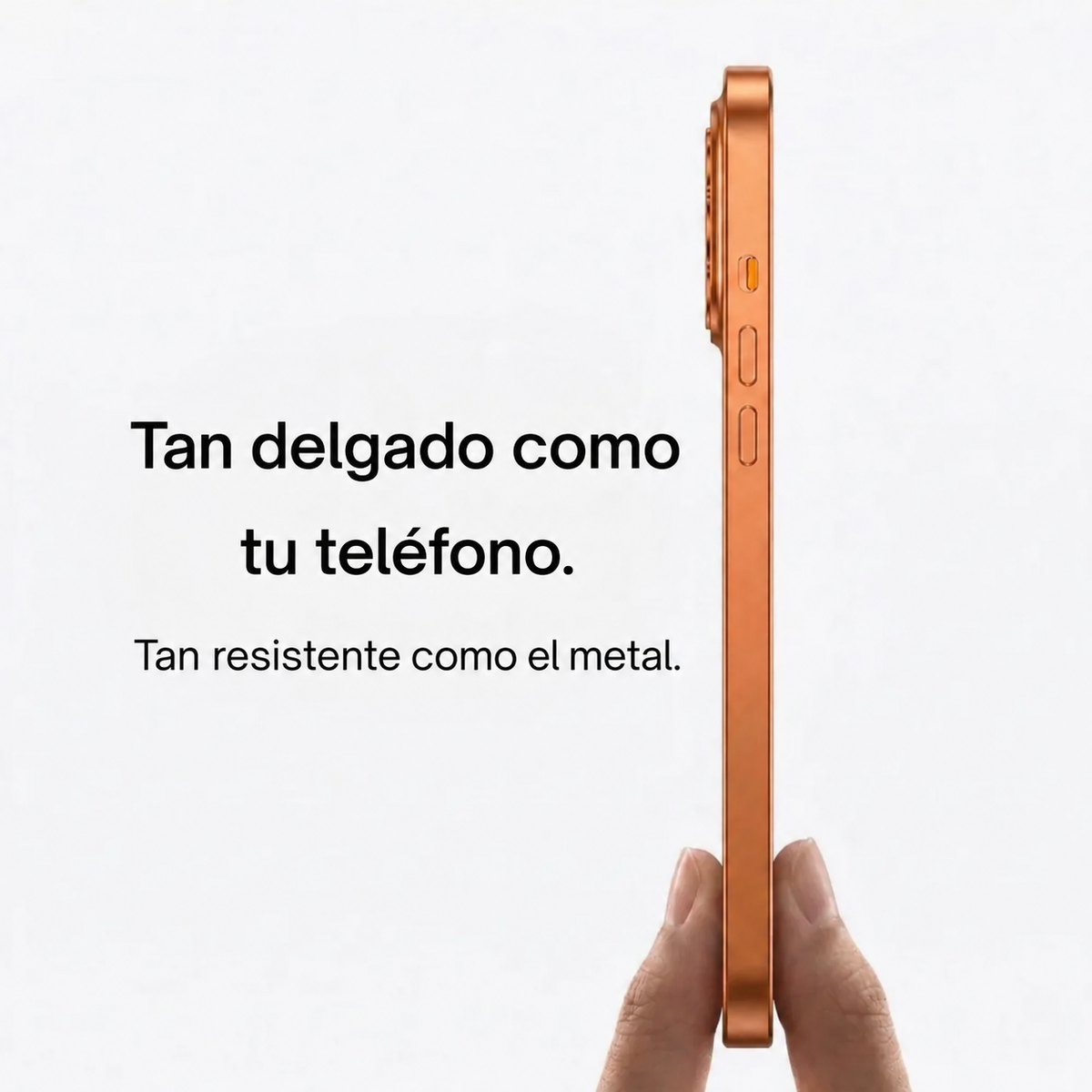 Forro metálico para iPhone con protección para la cámara