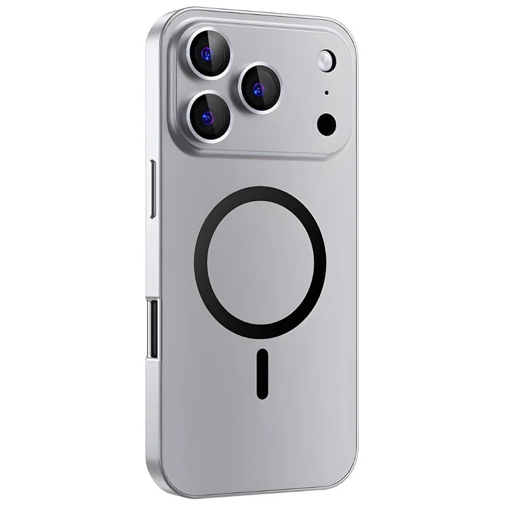 Forro metálico para iPhone con protección para la cámara