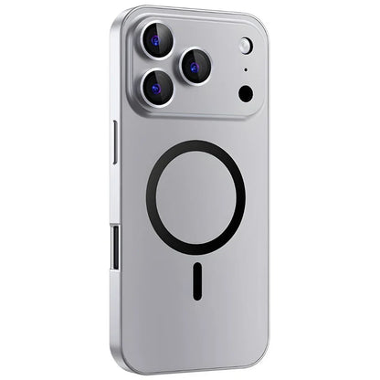 Forro metálico para iPhone con protección para la cámara