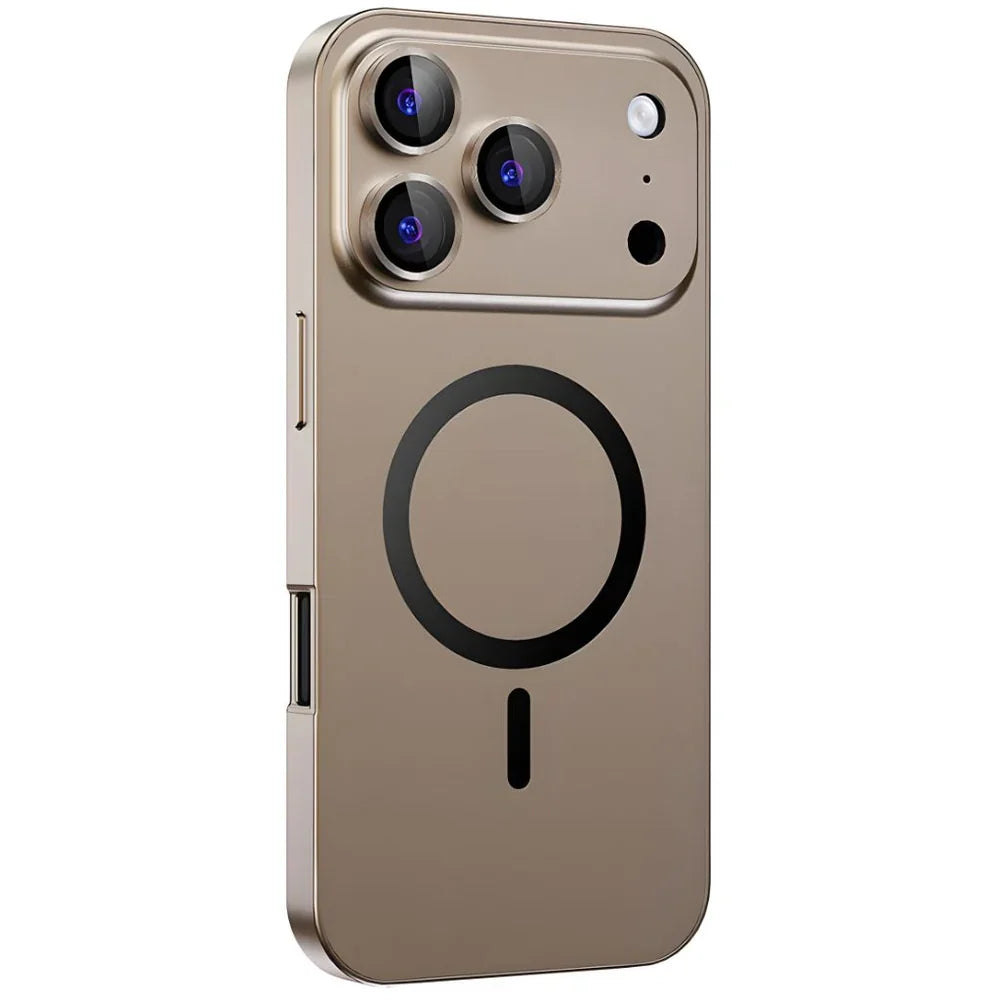Forro metálico para iPhone con protección para la cámara