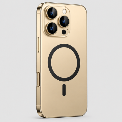 Forro metálico para iPhone con protección para la cámara