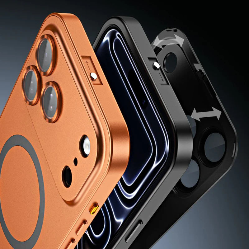 Sistema de montaje de dos piezas de la funda metálica